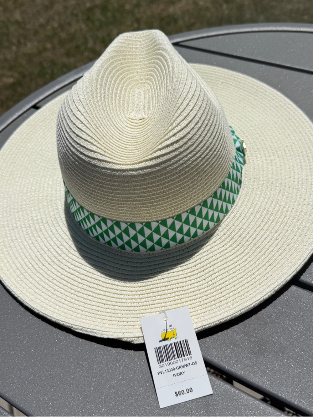NWT 2026 Masters Straw Sun Hat w/ Green Band & Golden Logo 90th Masters Edition